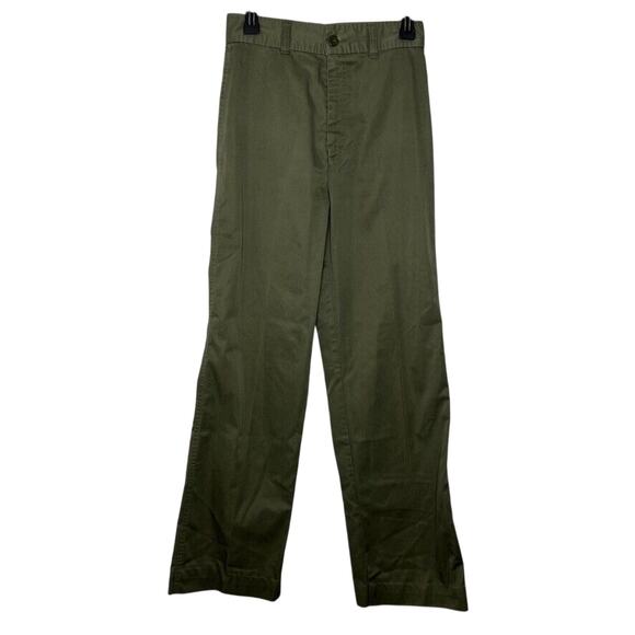Levi Strauss Women's Size 11 Olive Green Chino Pants Straight Leg Vintage Style - Picture 1 of 10